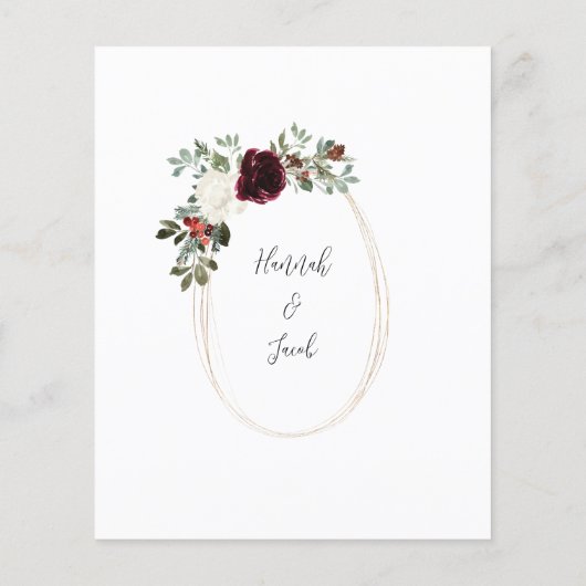 バジェットクリスマスウィンターウェディング招待状 (裏面)