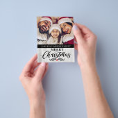 バジェットクリスマスウッドファミリーフォトクリスマスカード チラシ (手)