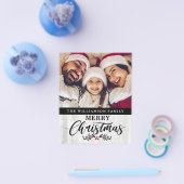 バジェットクリスマスウッドファミリーフォトクリスマスカード チラシ (シングル)