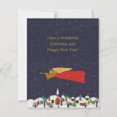 バジェットクリスマスエンジェルタウンフォークアートホリデーカード (裏面)