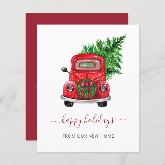 バジェットクリスマスカーウェーブホリデーカード (正面/裏面)