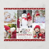 バジェットクリスマスキュート小妖精や小人5フォトホリデーカード (正面)