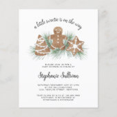 バジェットクリスマスクッキー赤ちゃんシャワー招待状 (正面)