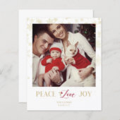 バジェットクリスマスゴールデンスノーフレーク&ホリー写真 (正面/裏面)