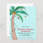 バジェットクリスマスサマーパーティーパーム招待状 (正面/裏面)