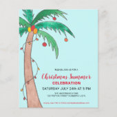 バジェットクリスマスサマーパーティーパーム招待状 (正面)