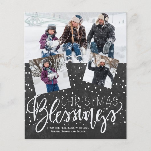 バジェットクリスマスシャルボードフォトホリデーカード (正面)