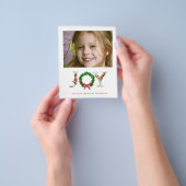 バジェットクリスマスジョイカスタムス写真ホリデーカード チラシ (手)