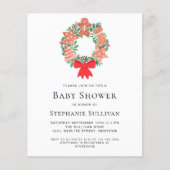 バジェットクリスマスジンジャーブレッドベビーシャワー招待状 (正面)