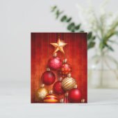 バジェットクリスマスツリーオーナメントホリデーカード (スタンド正面)