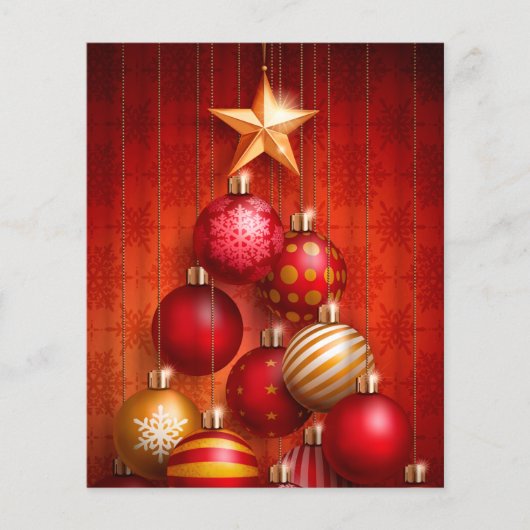 バジェットクリスマスツリーオーナメントホリデーカード (正面)