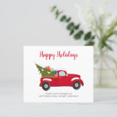 バジェットクリスマスツリーカービジネスホリデーカード (スタンド正面)