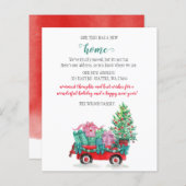 バジェットクリスマスツリーカー引っ越しましたホリデーカード (正面/裏面)