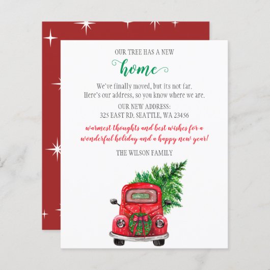 バジェットクリスマスツリーカー引っ越しましたホリデーカー (正面/裏面)