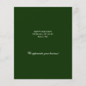 バジェットクリスマスツリーグリーンビジネスホリデーカード (裏面)