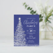 バジェットクリスマスツリーシルバーネイビーホリデイ招待状 (スタンド正面)