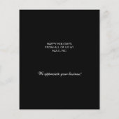 バジェットクリスマスツリーブラックビジネスホリデーカード (裏面)