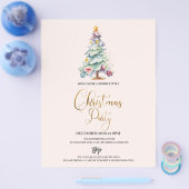 バジェットクリスマスツリーホリデーパーティー チラシ (シングル)