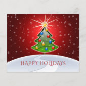 バジェットクリスマスツリーレッドビジネスホリデーカード (正面)