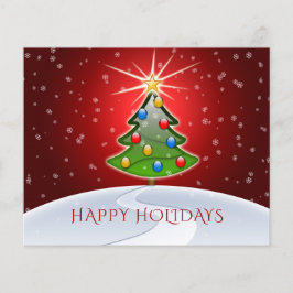 バジェットクリスマスツリーレッドビジネスホリデーカード