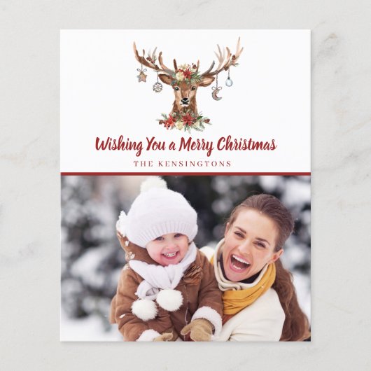 バジェットクリスマスディアーオーナメントホリデーフォト (正面)