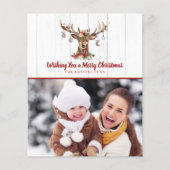 バジェットクリスマスディアーオーナメントホリデーフォト (正面)