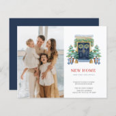 バジェットクリスマスドア移動フォトホリデーカード (正面/裏面)