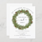 バジェットクリスマスパインコーン結婚式招待状 (正面/裏面)