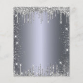 バジェットクリスマスパーティーシルバーグリッター招待 (裏面)