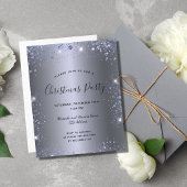 バジェットクリスマスパーティーシルバーグリッター招待