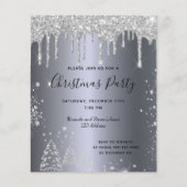 バジェットクリスマスパーティーシルバーグリッター招待 (正面)