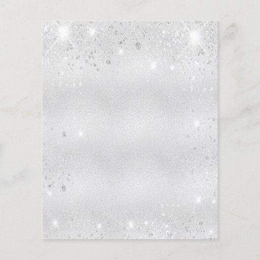バジェットクリスマスパーティーシルバーグリッター招待 (裏面)
