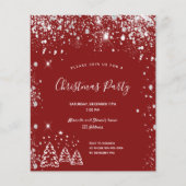 バジェットクリスマスパーティーレッドシルバー招待 (正面)