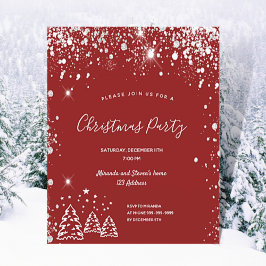 バジェットクリスマスパーティーレッドシルバー招待