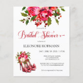 バジェットクリスマスヒールブライダルシャワー招待状 (正面)