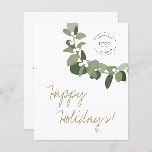 バジェットクリスマスビジネスのロゴ金ゴールドブラックリース (正面/裏面)