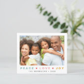 バジェットクリスマスピース愛の喜び写真ホリデーカード (スタンド正面)