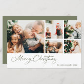 バジェットクリスマスフォトコラージホリデーカード (正面/裏面)