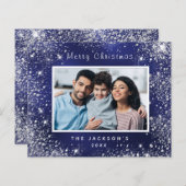 バジェットクリスマスフォトブルーグリッターダストシルバー (正面/裏面)