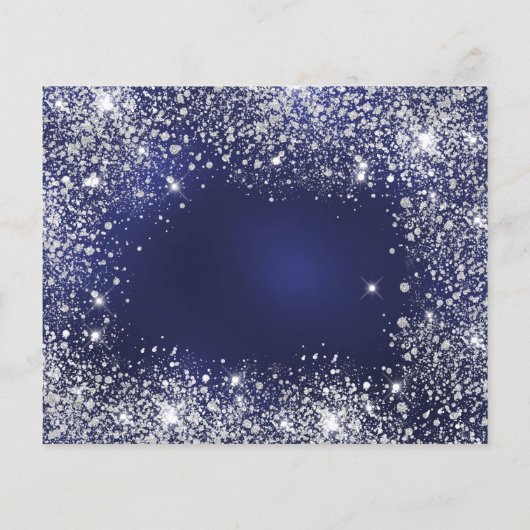 バジェットクリスマスフォトブルーグリッターダストシルバー (裏面)