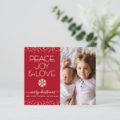 バジェットクリスマスフォトレッド金ゴールド平和ラブカード (スタンド正面)