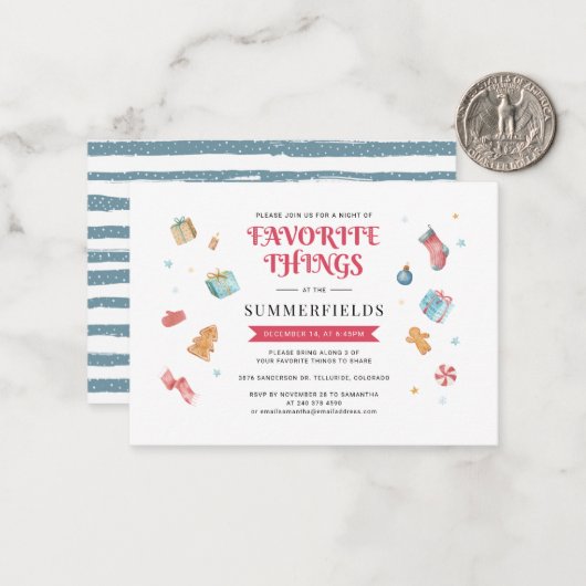 バジェットクリスマスホリディアニュアルファミリーお気に入りの ノートカード (正面/裏面インサイチュ)