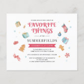 バジェットクリスマスホリデーお気に入りのティーズ招待状 (正面)