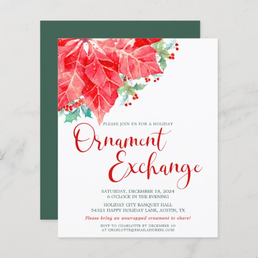 バジェットクリスマスホリデーオーナメント交換パーティー (正面/裏面)