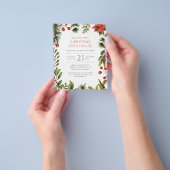 バジェットクリスマスホリデーオープンハウスパーティーフライヤー チラシ (手)