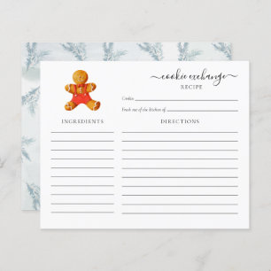 バジェットクリスマスホリデークッキースワップレシピカード