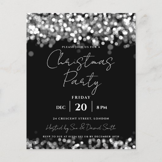 バジェットクリスマスホリデーシルバーライツ招待状 (正面)