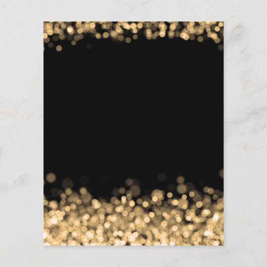 バジェットクリスマスホリデー金ゴールドライト招待状 チラシ (裏面)