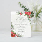 バジェットクリスマスポインセチア結婚式招待状 (スタンド正面)