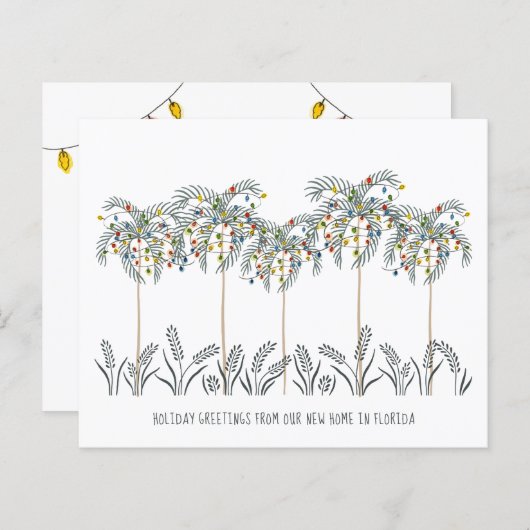 バジェットクリスマスライトパームツリームービングカード (正面/裏面)